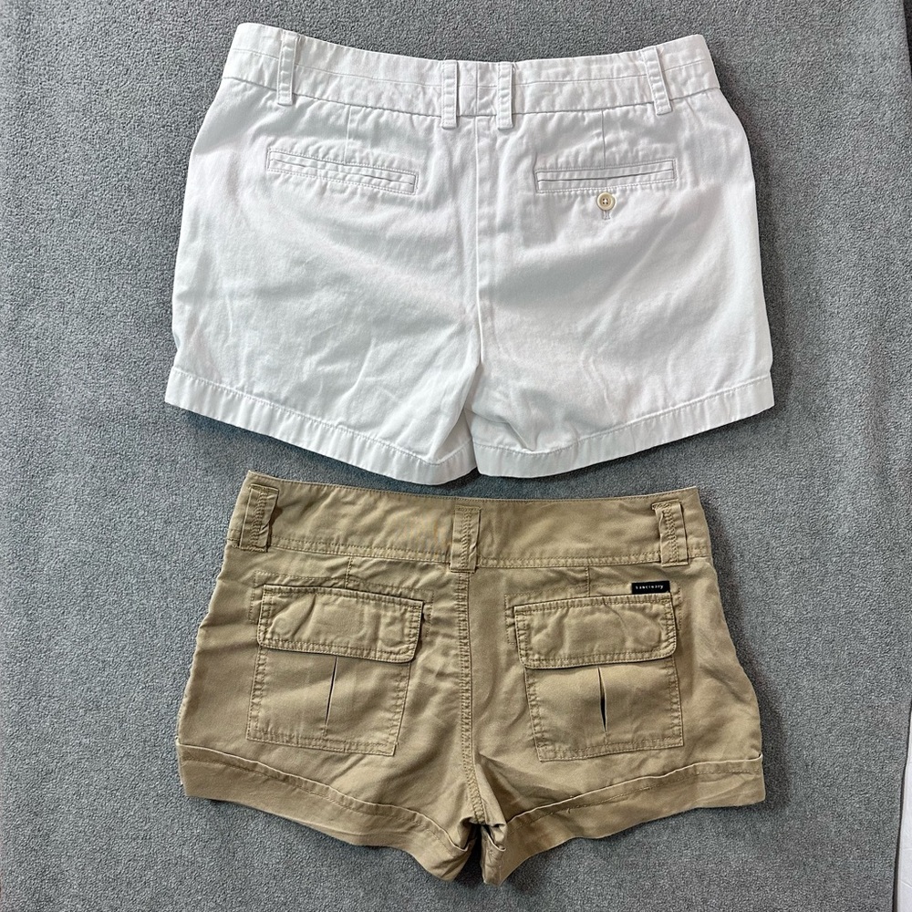 J Crew White Chino Shorts 4.5” & SANCTUARY size 29 Khaki 3” Inseam Preppy lot/2 - Picture 3 of 13